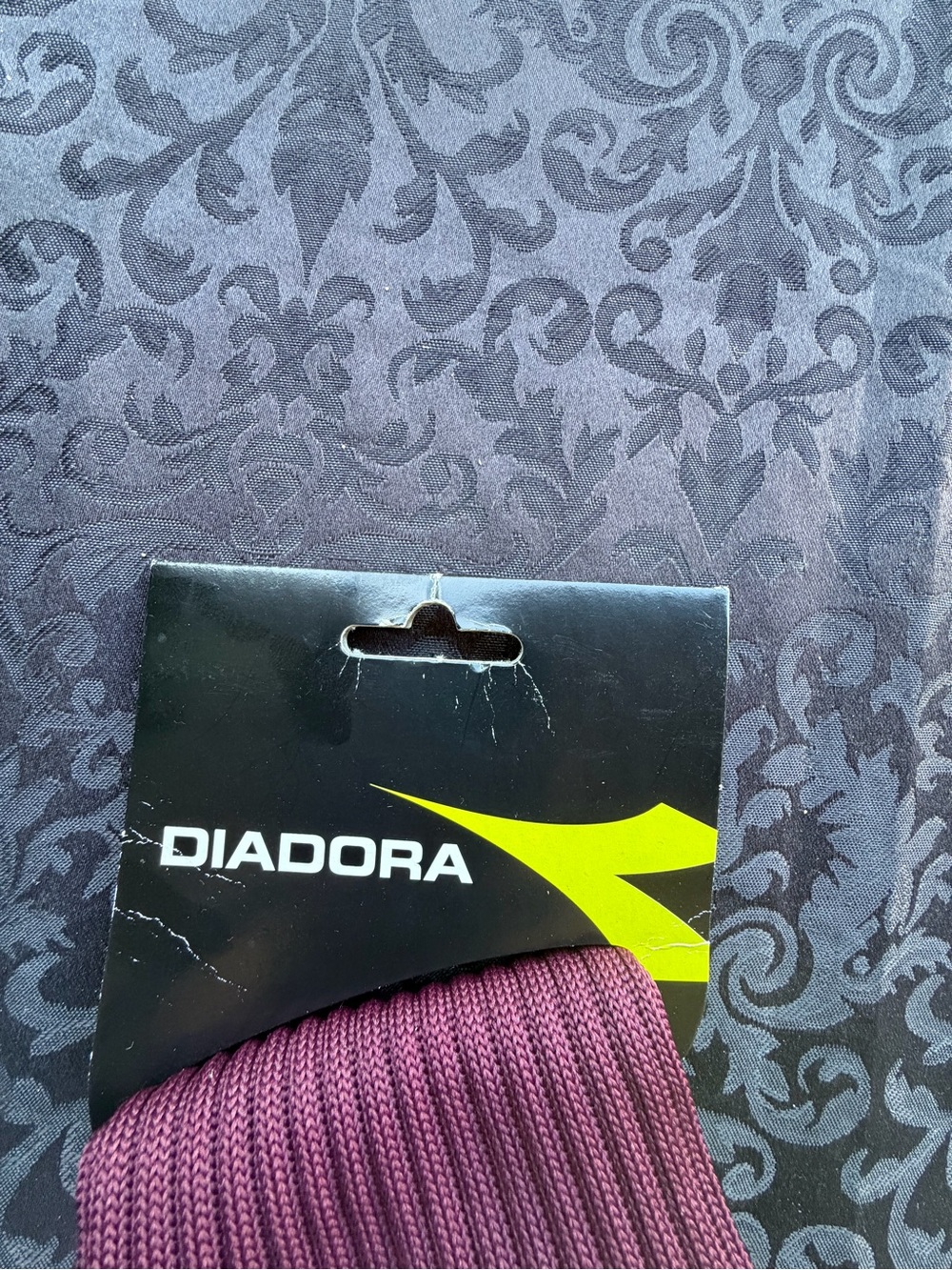 Diadora Puccini Soccer Socks Maroon White Size M Made Italy NOS Vintage 995365